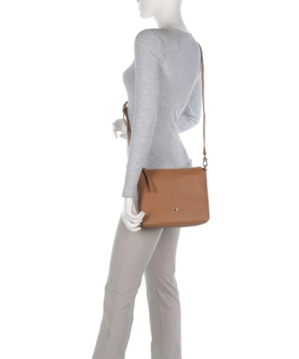 Hanna Umhängetasche genarbtes Rindsleder cognac