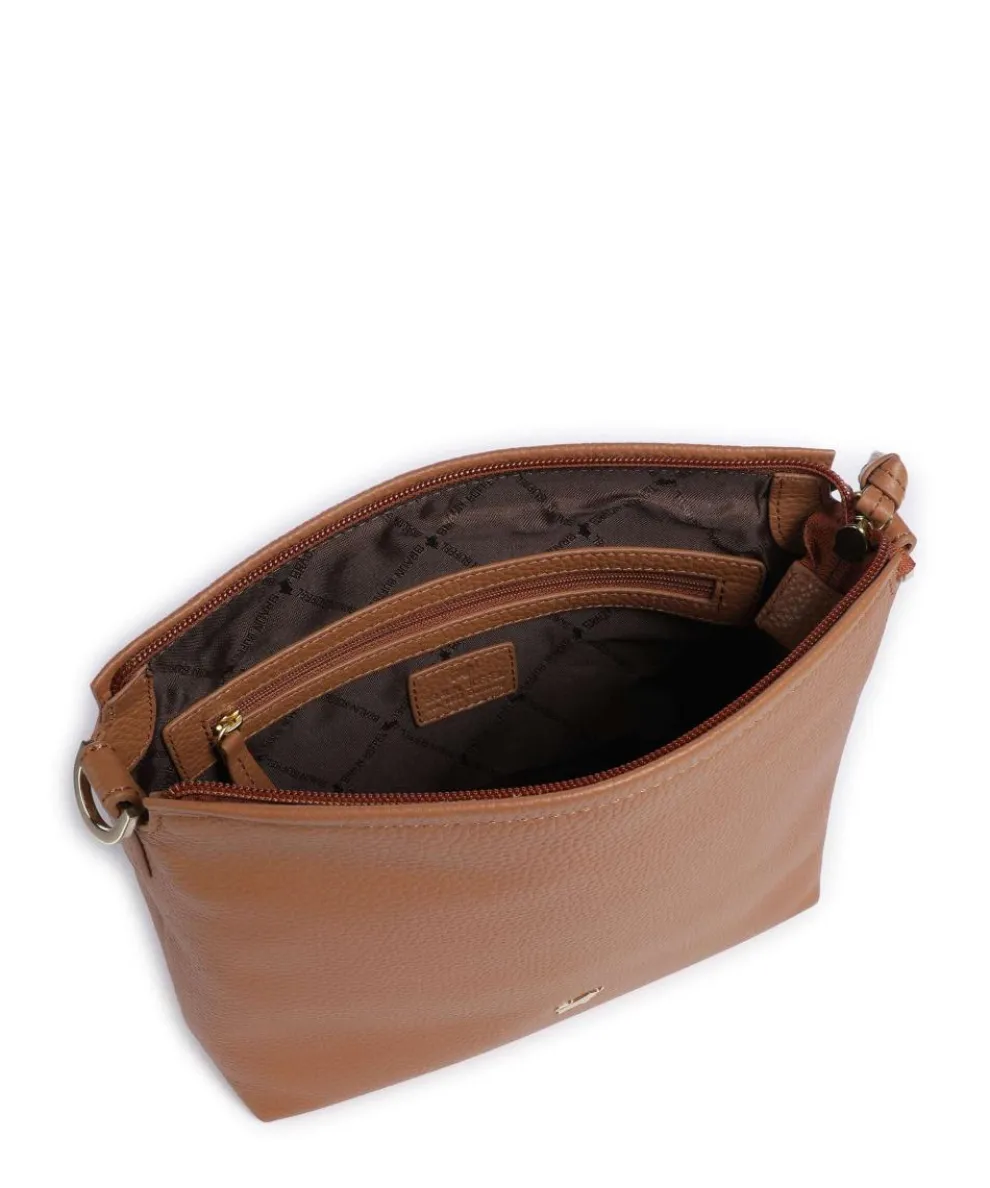 Hanna Umhängetasche genarbtes Rindsleder cognac