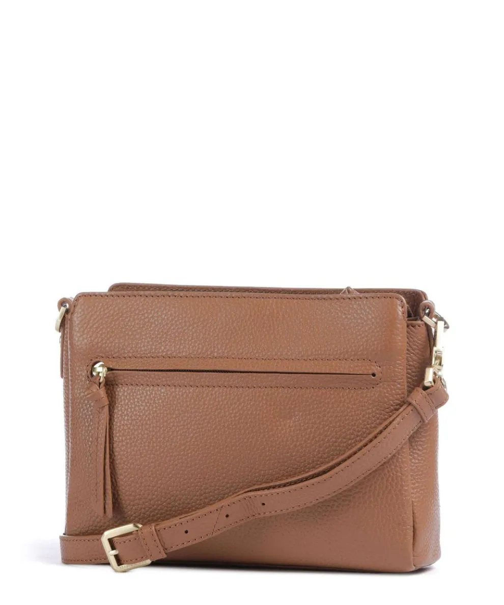 Hanna Umhängetasche genarbtes Rindsleder cognac