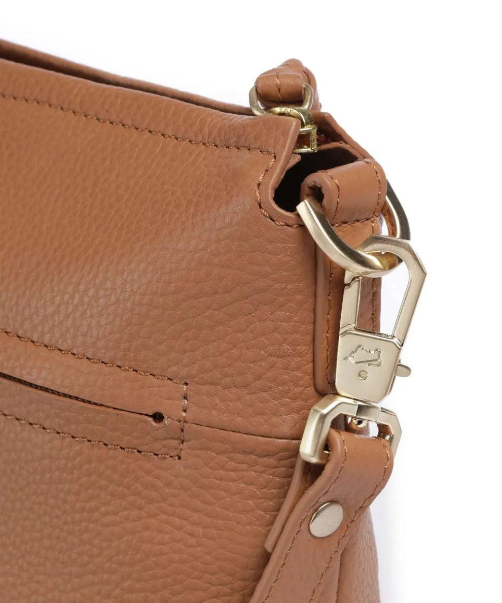 Hanna Umhängetasche genarbtes Rindsleder cognac