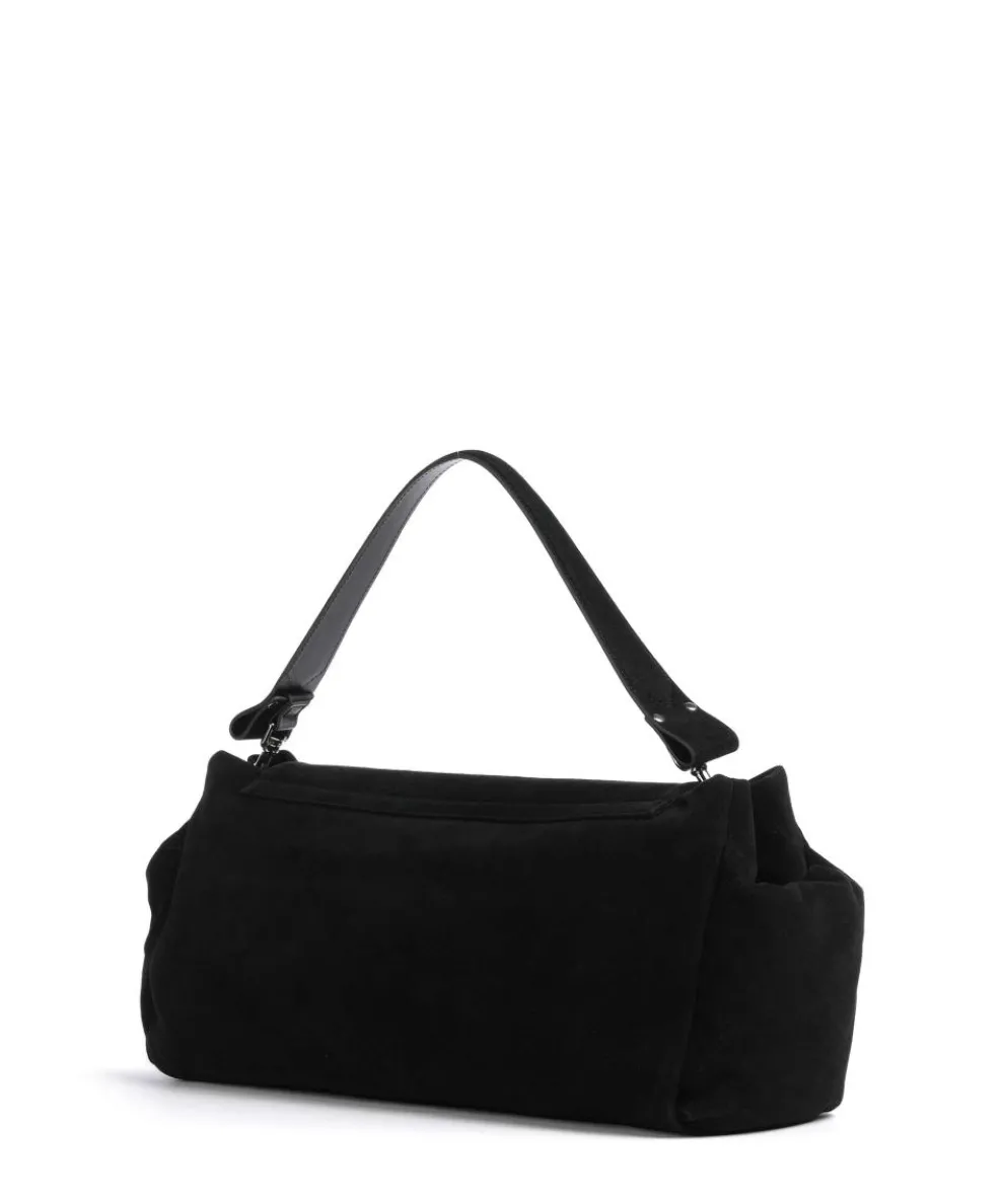 Hazel Suede XL Beuteltasche aufgerautes Kalbsleder schwarz