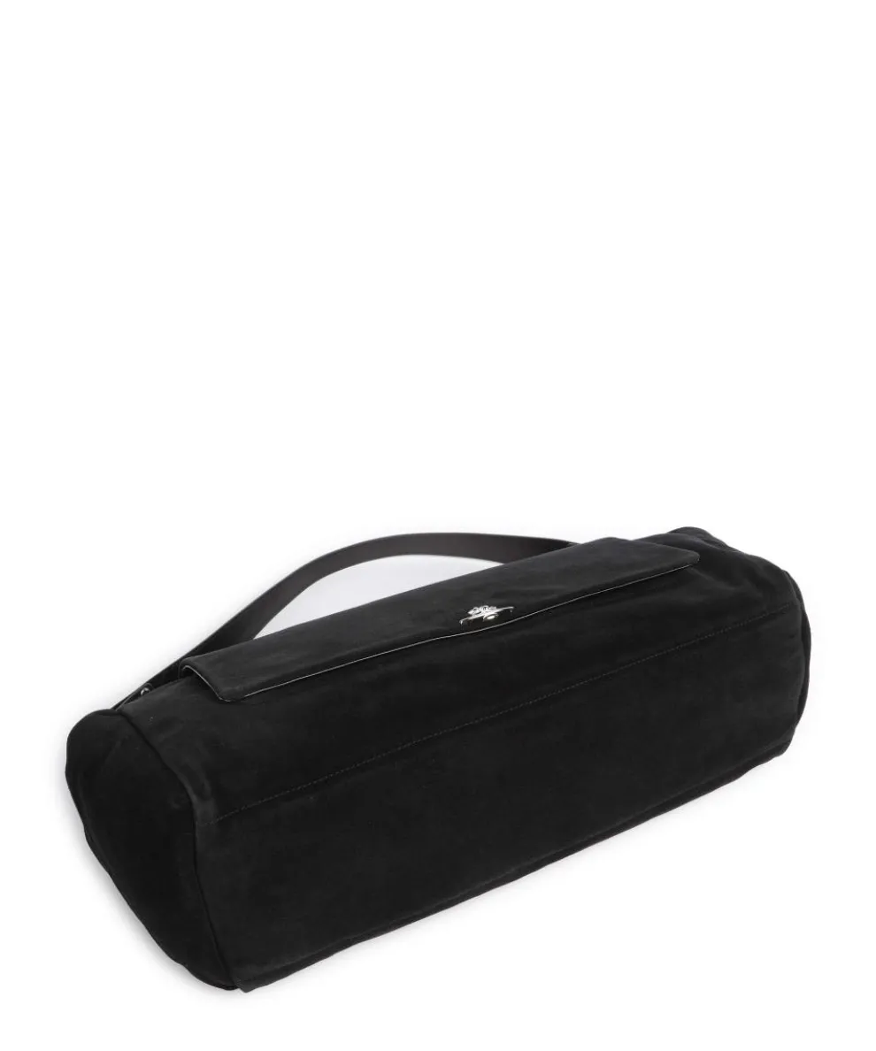 Hazel Suede XL Beuteltasche aufgerautes Kalbsleder schwarz