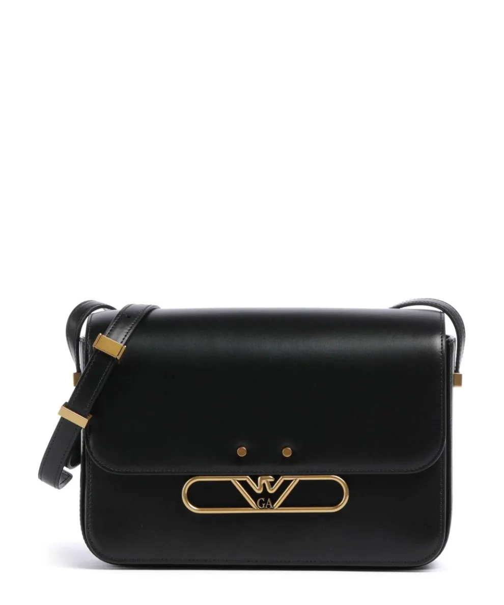 Hera Umhängetasche glattes Rindsleder schwarz