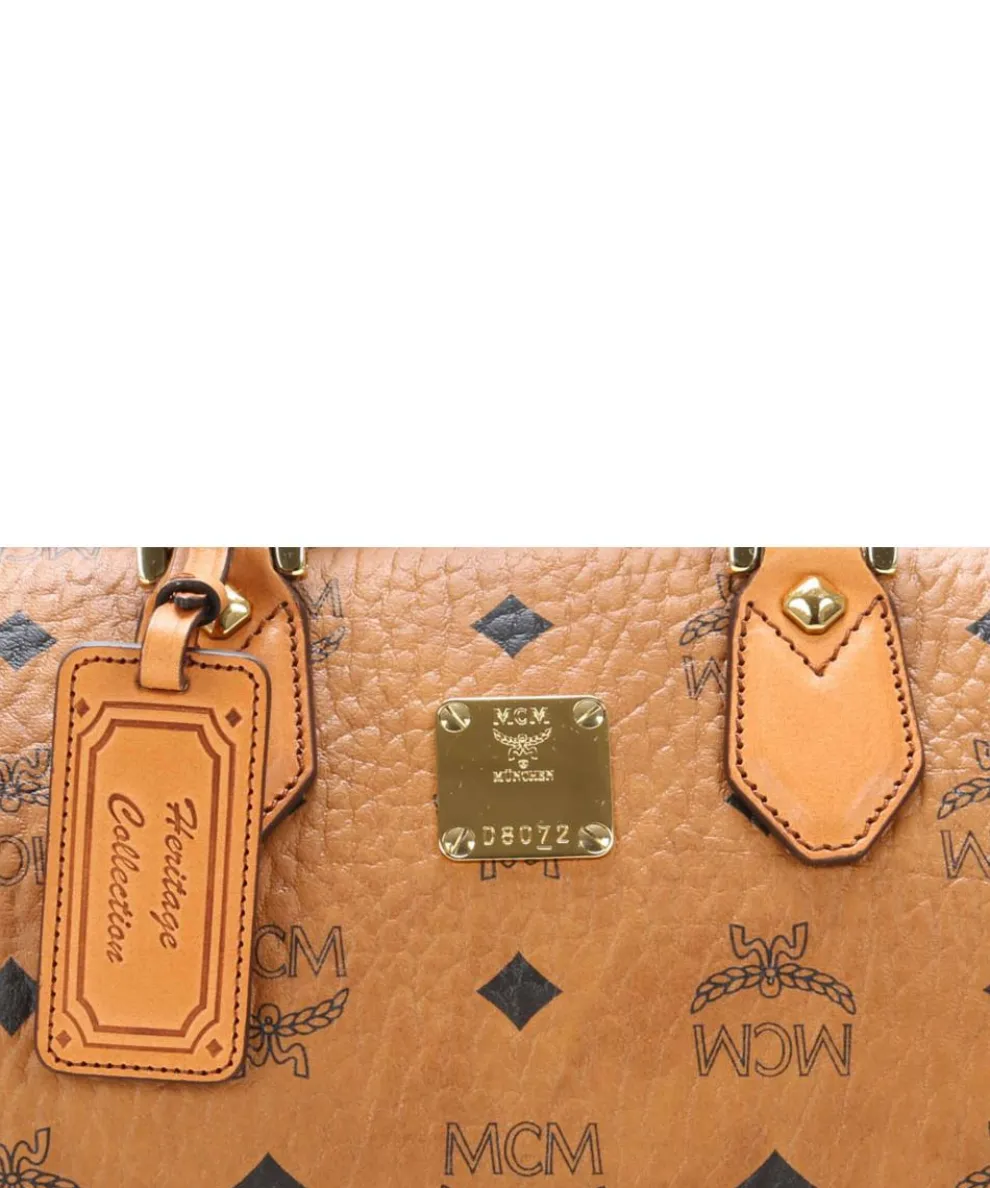 Heritage Line Handtasche Lederimitat cognac