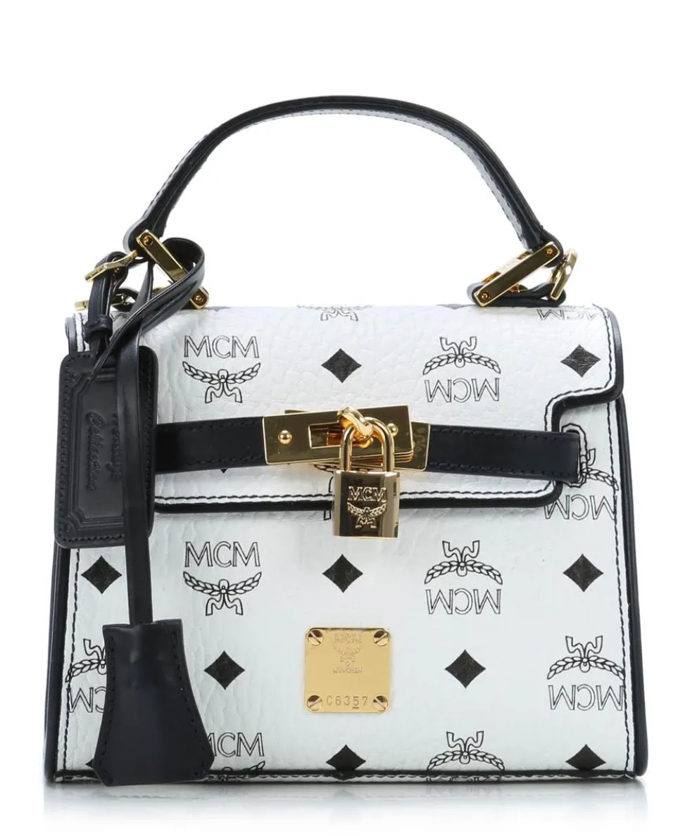 Heritage Line Schultertasche Lederimitat weiß