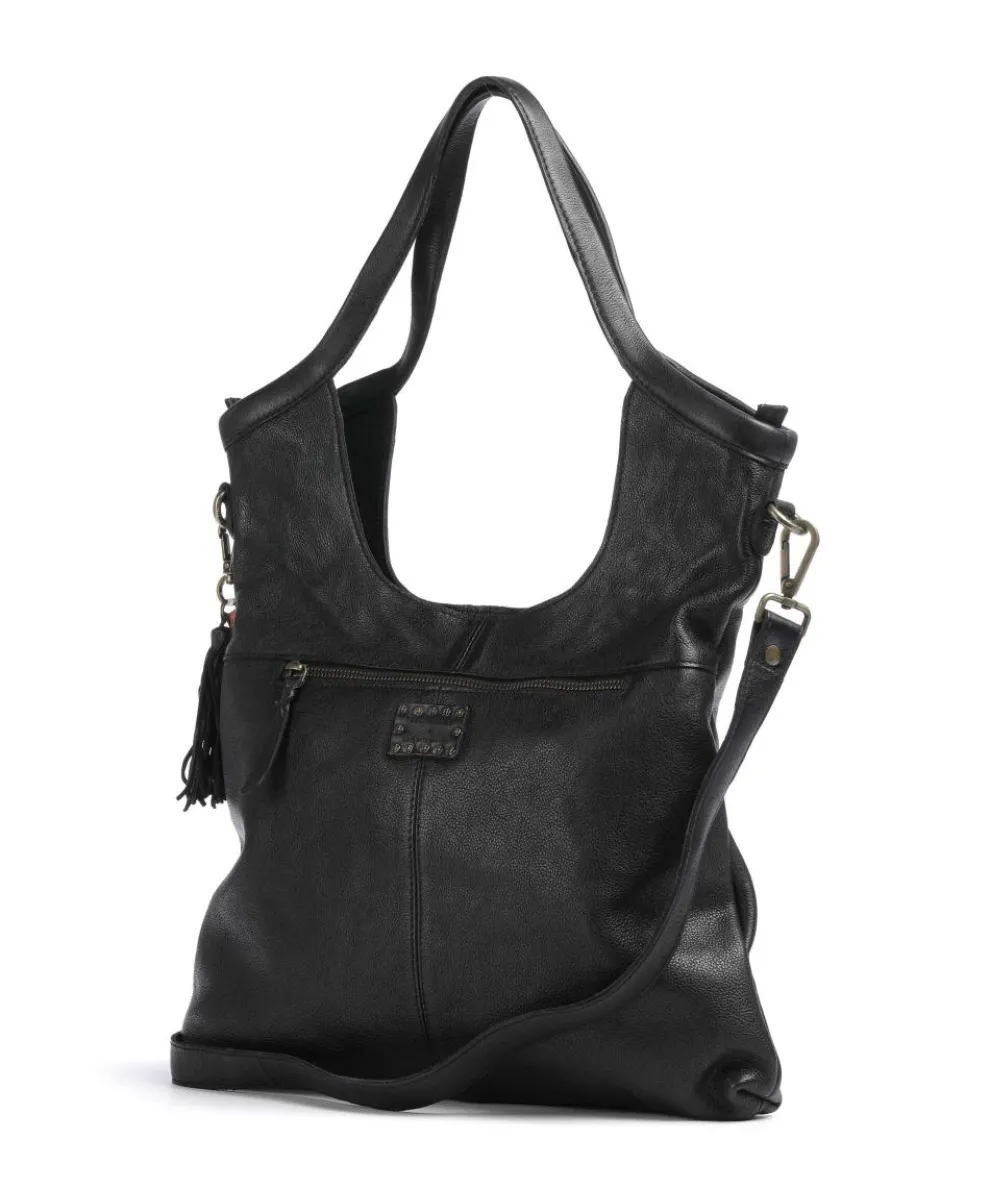 Herzweg 6 Shopper genarbtes Leder schwarz