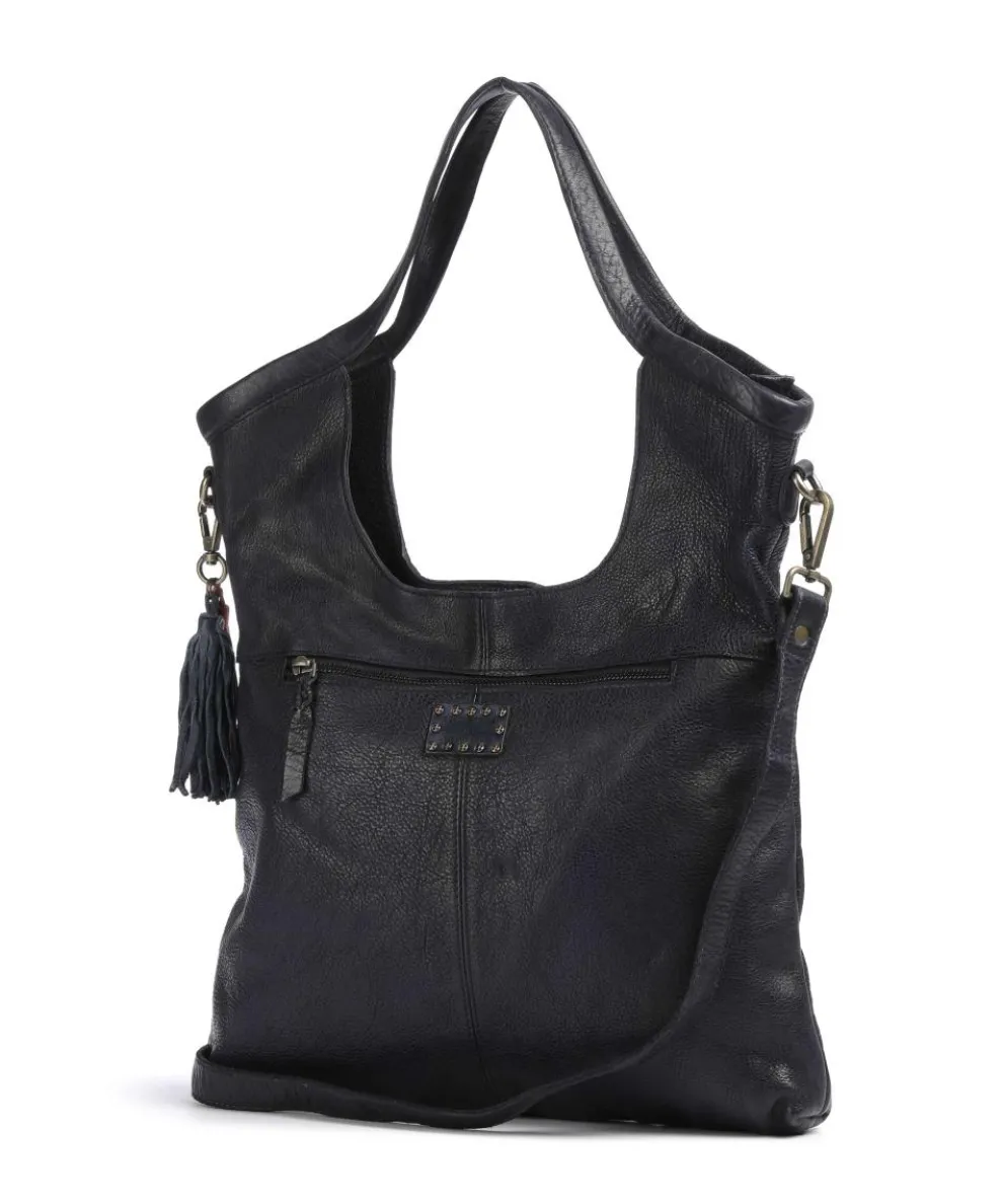 Herzweg 6 Shopper genarbtes Leder navy