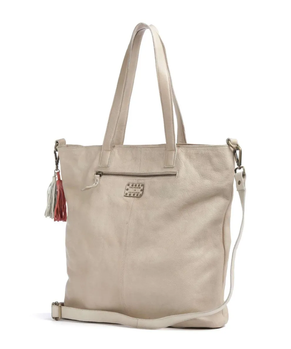 Herzweg 1 Shopper genarbtes Leder beige