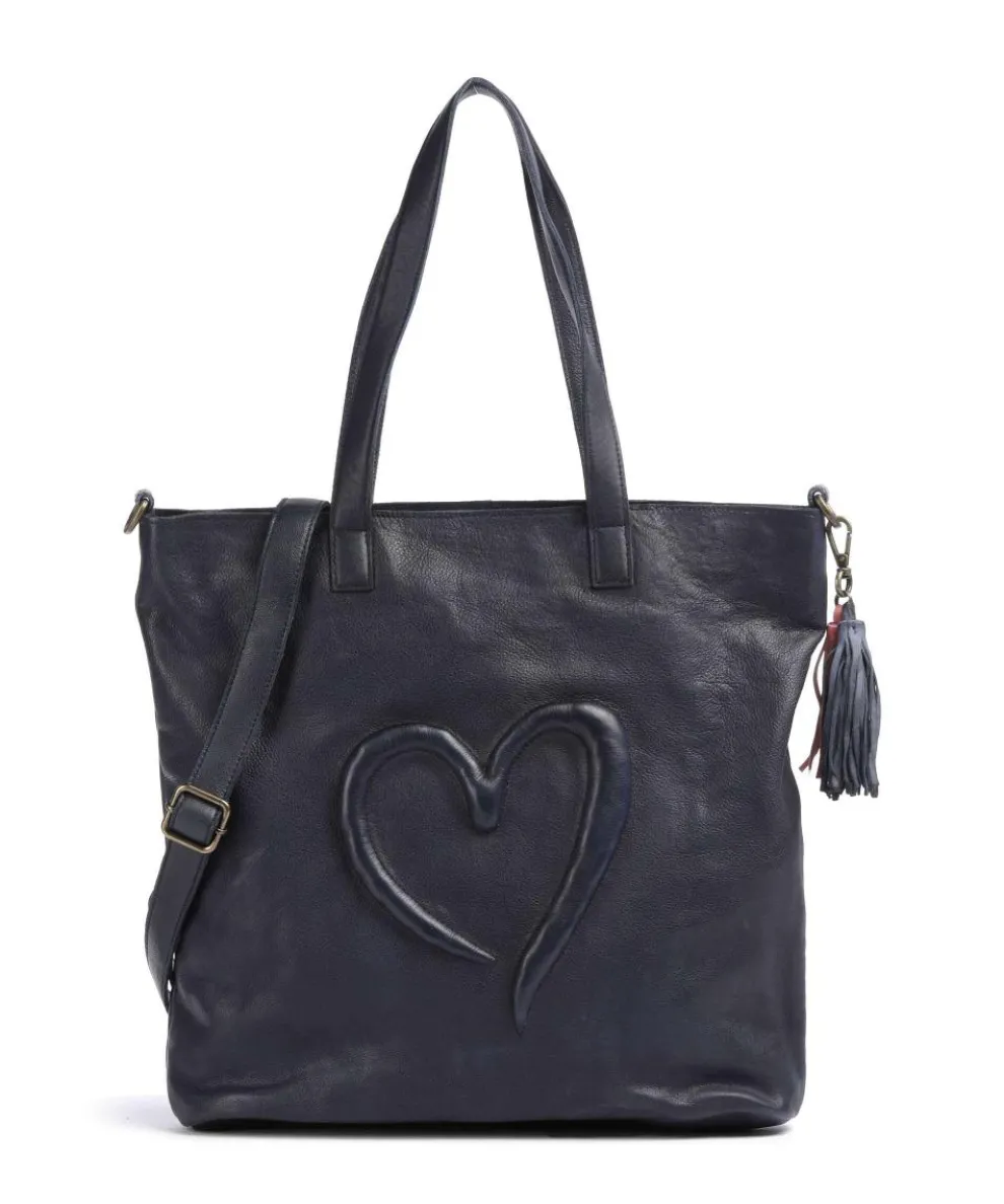 Herzweg 1 Shopper genarbtes Leder navy
