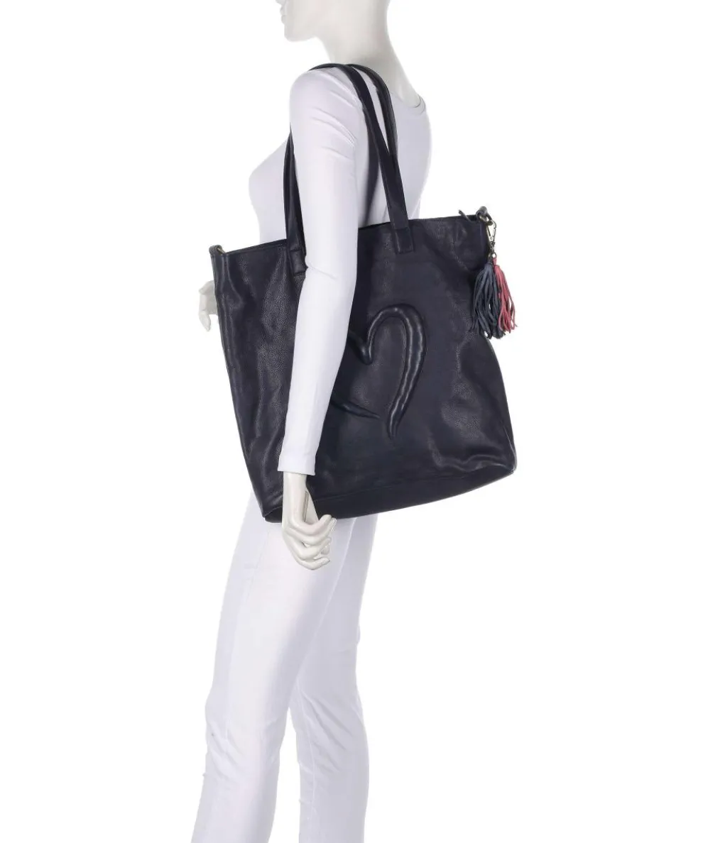 Herzweg 1 Shopper genarbtes Leder navy