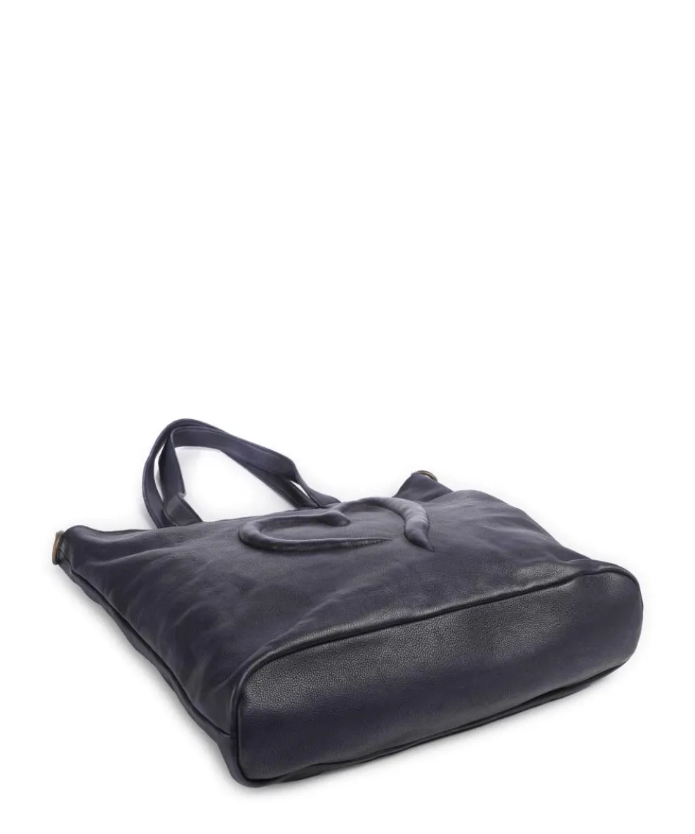 Herzweg 1 Shopper genarbtes Leder navy