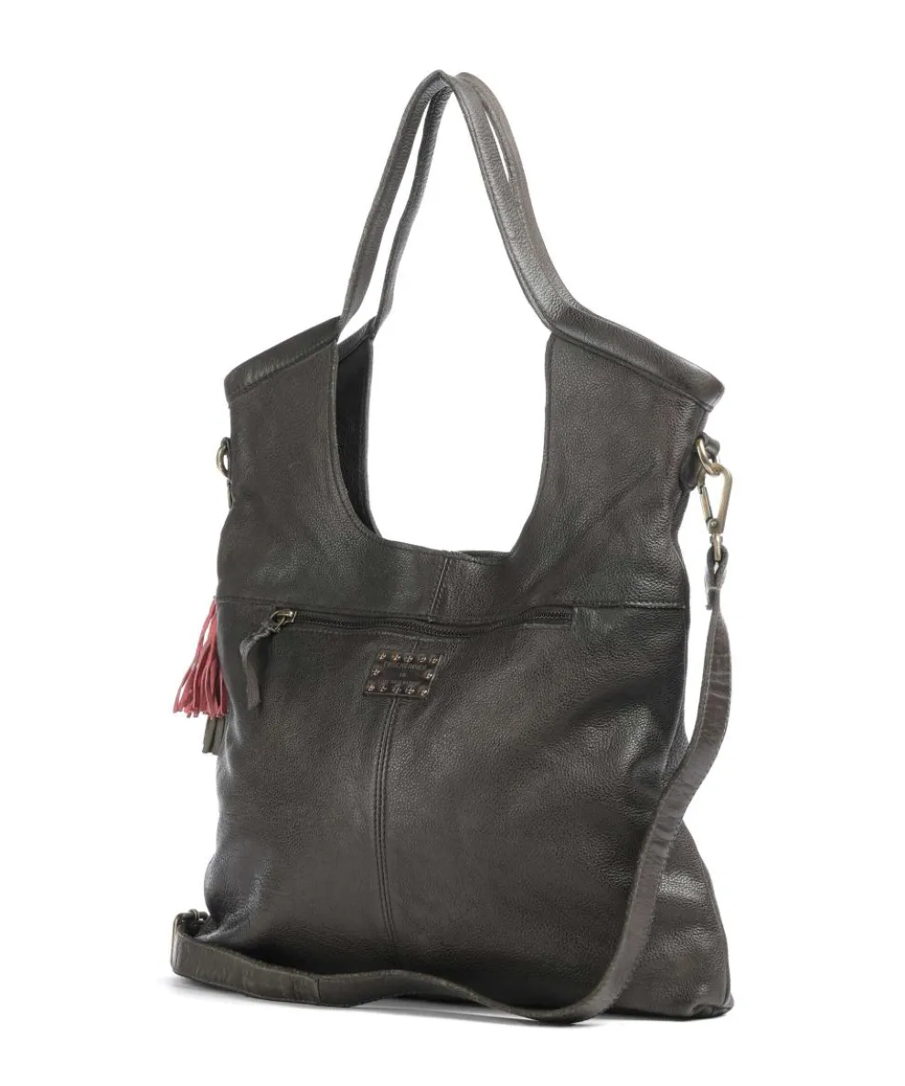 Herzweg 6 Shopper genarbtes Leder dunkelgrün