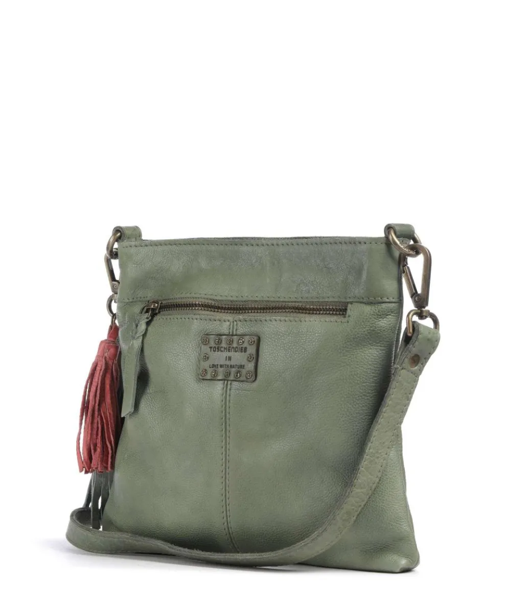 Herzweg 4 Umhängetasche genarbtes Leder grün