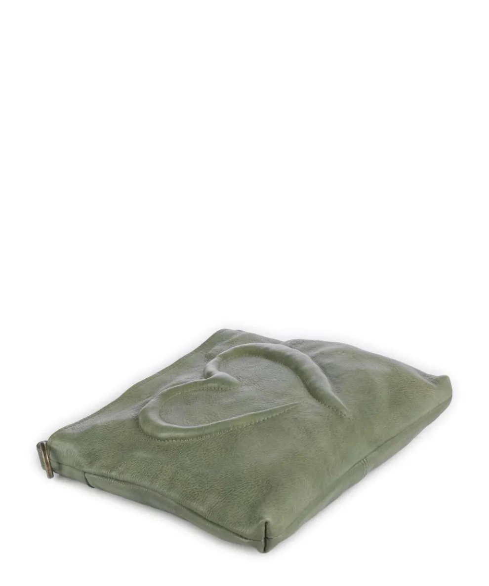 Herzweg 4 Umhängetasche genarbtes Leder grün