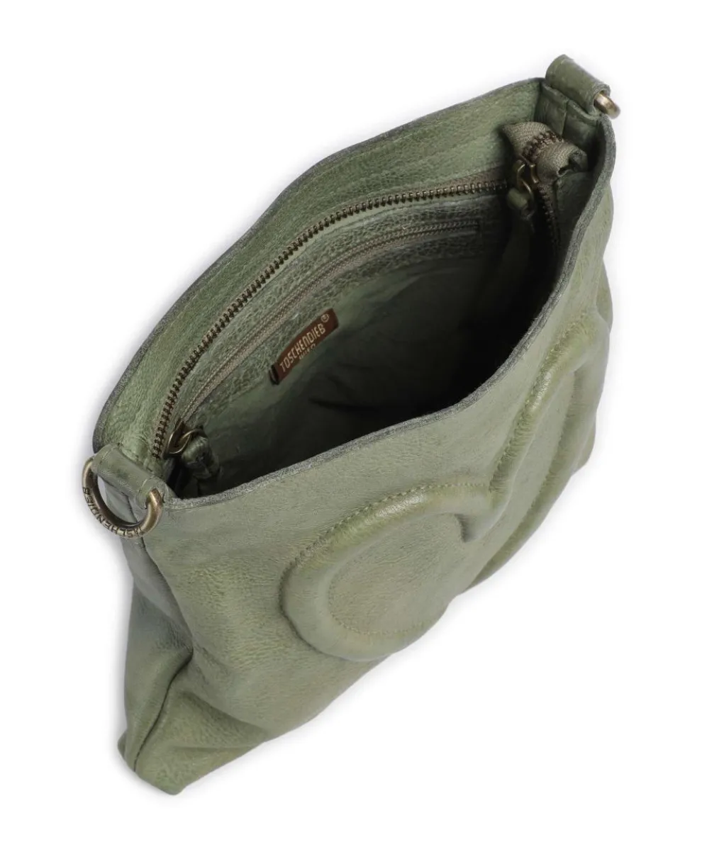 Herzweg 4 Umhängetasche genarbtes Leder grün