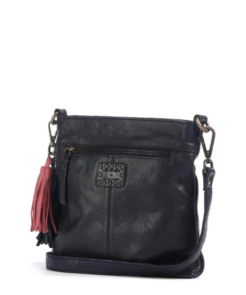 Herzweg 4 Umhängetasche genarbtes Leder navy