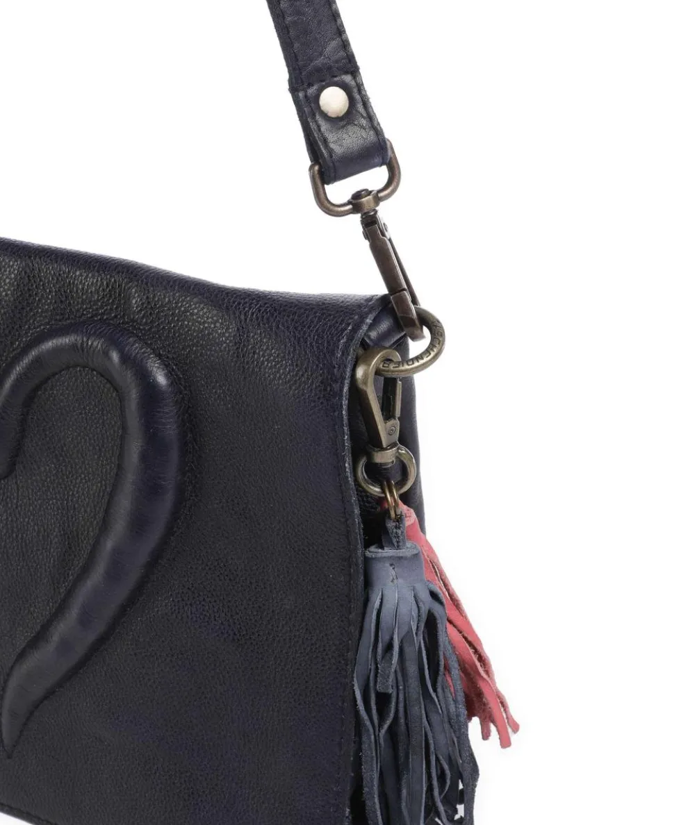 Herzweg 3 Umhängetasche genarbtes Leder navy