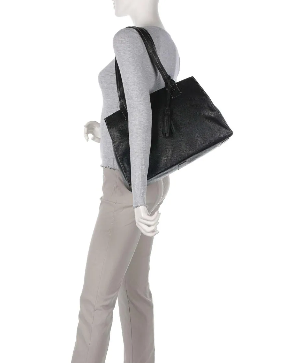 Peephole Shopper genarbtes Rindsleder schwarz