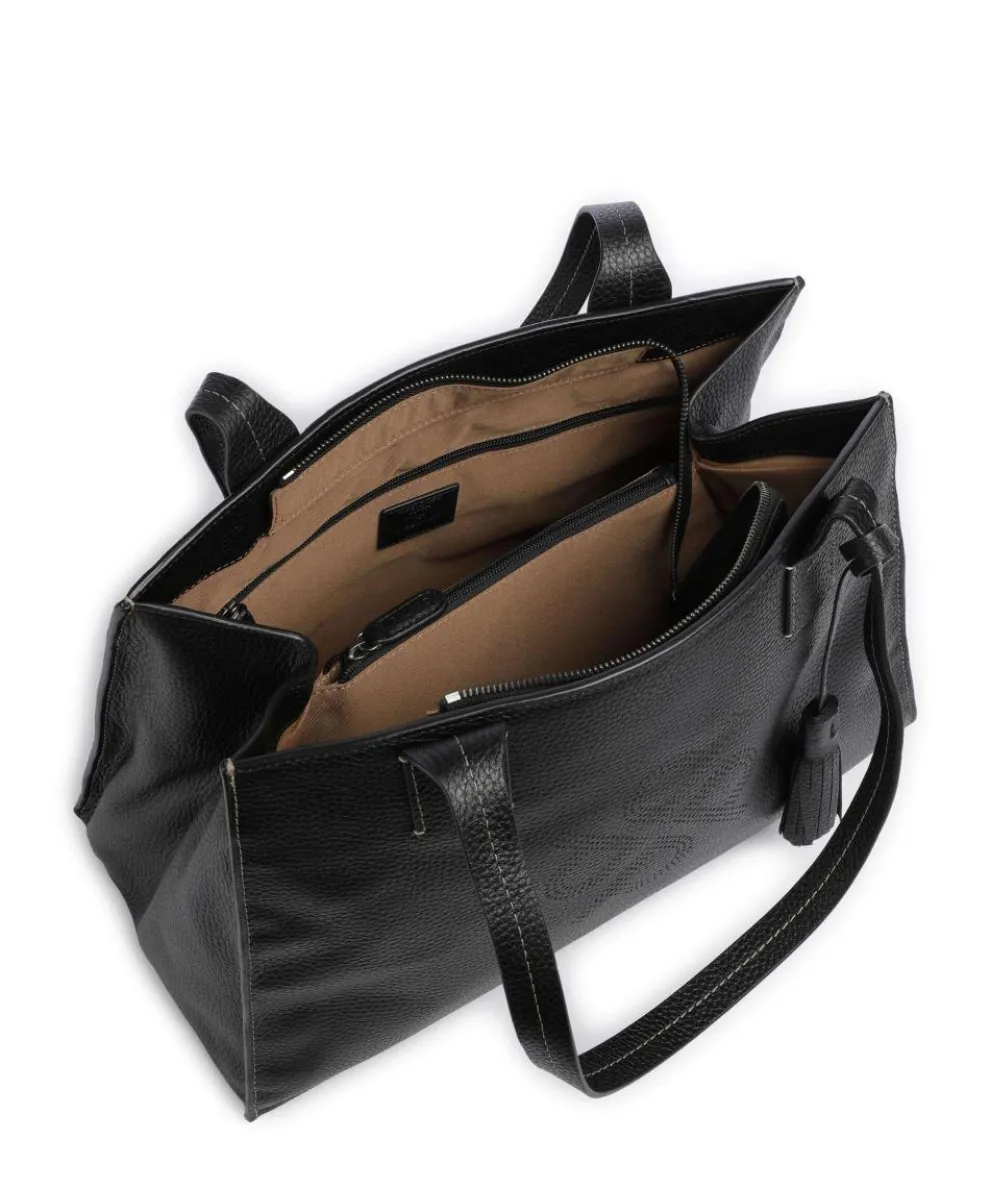 Peephole Shopper genarbtes Rindsleder schwarz