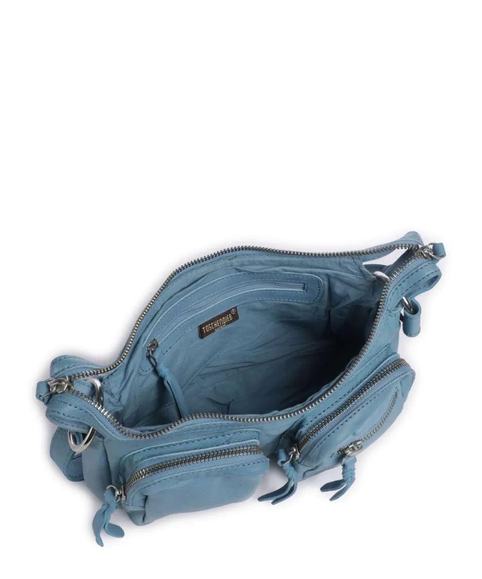 Salvatorianerplatz 4 Schultertasche genarbtes Rindsleder blau