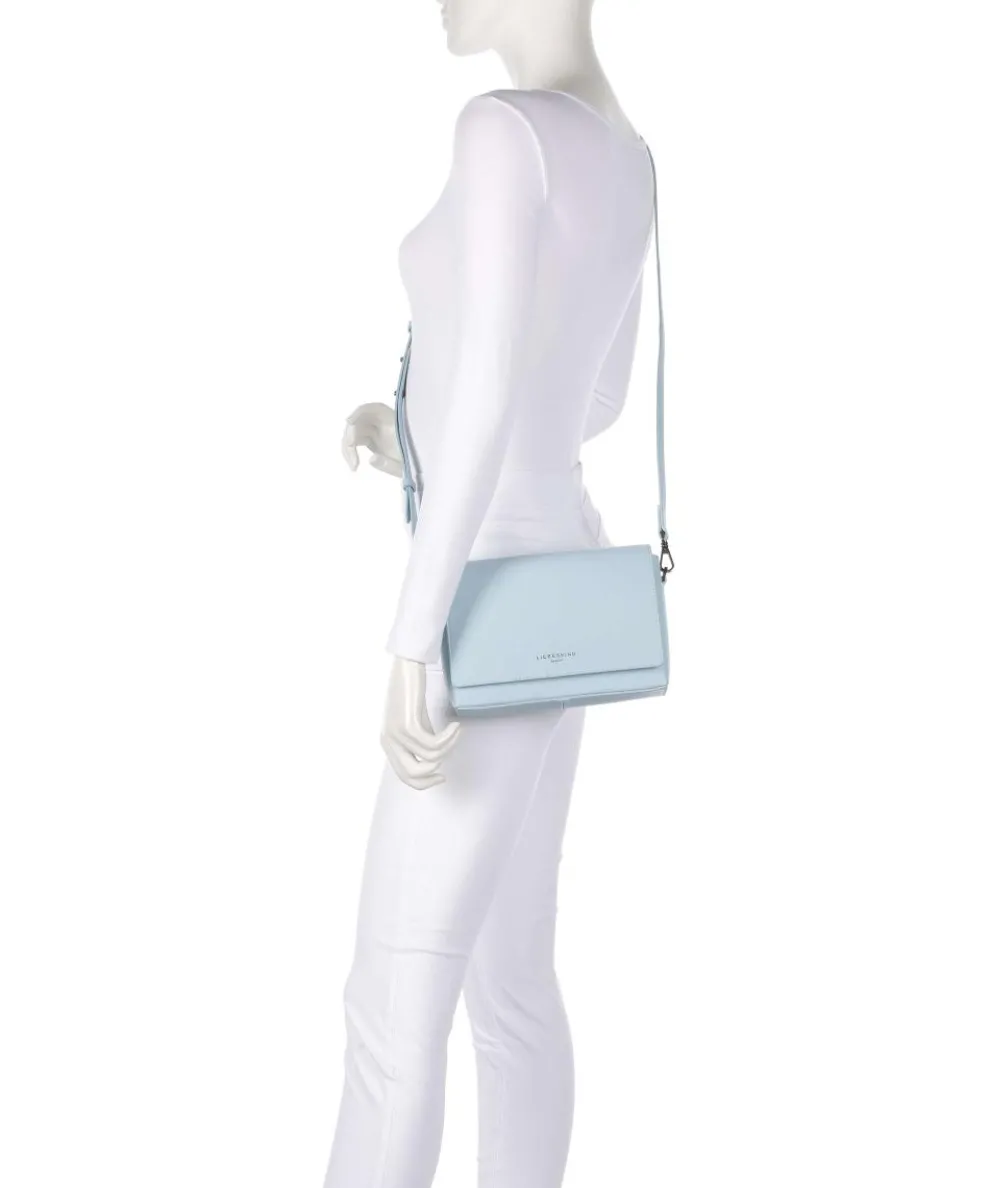 Hilla M Umhängetasche fein genarbtes Leder hellblau