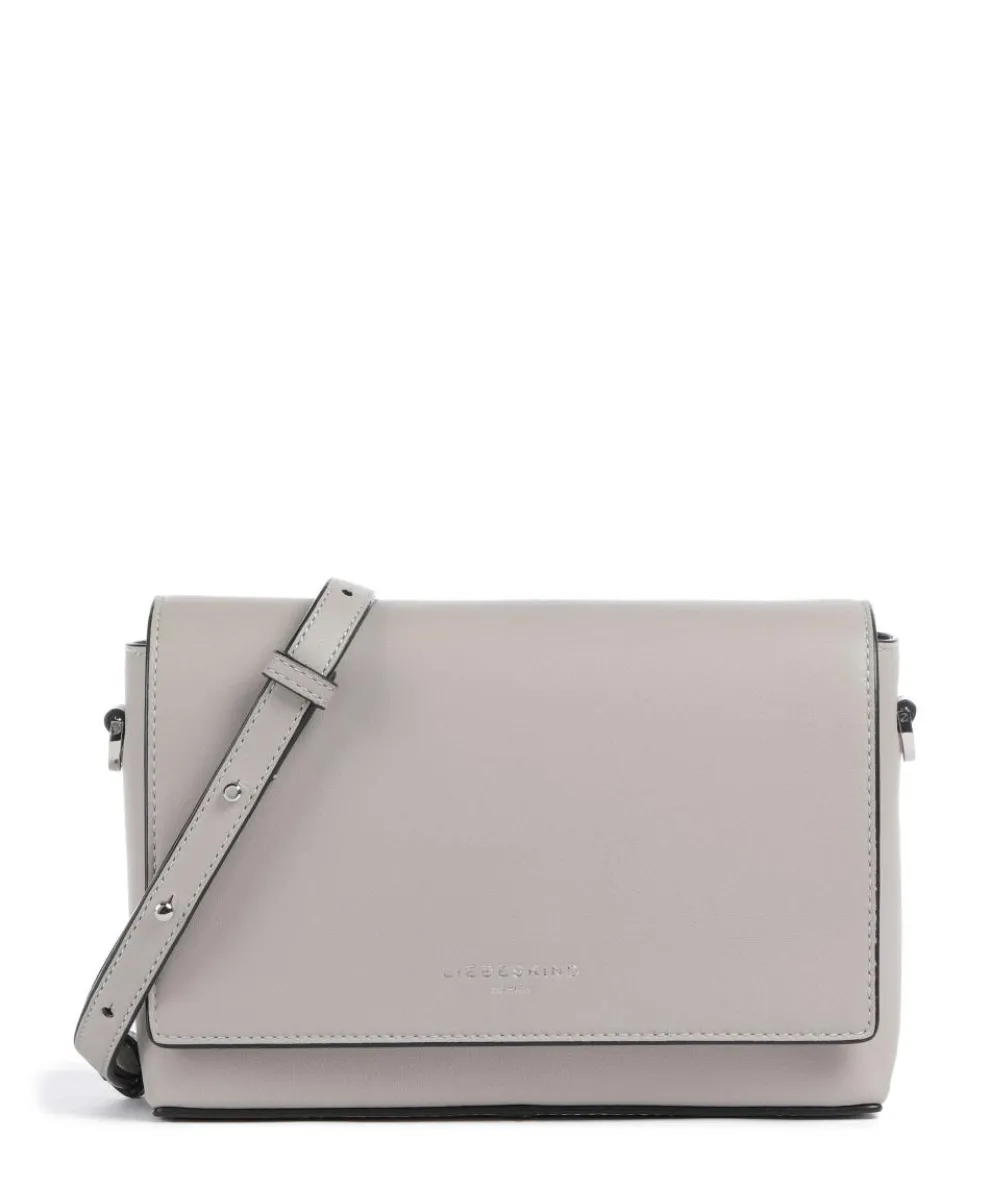 Hilla M Umhängetasche fein genarbtes Leder hellgrau