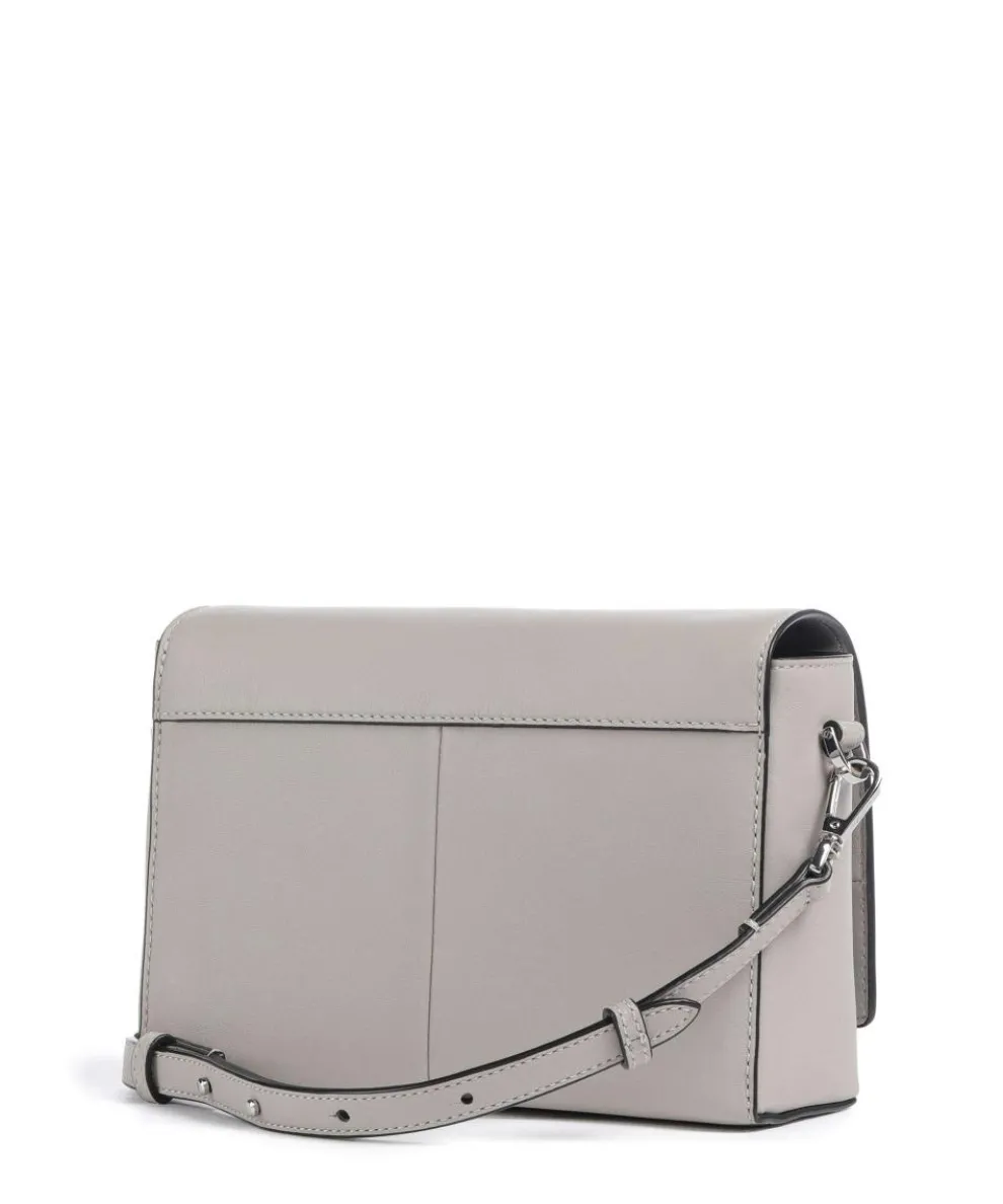 Hilla M Umhängetasche fein genarbtes Leder hellgrau