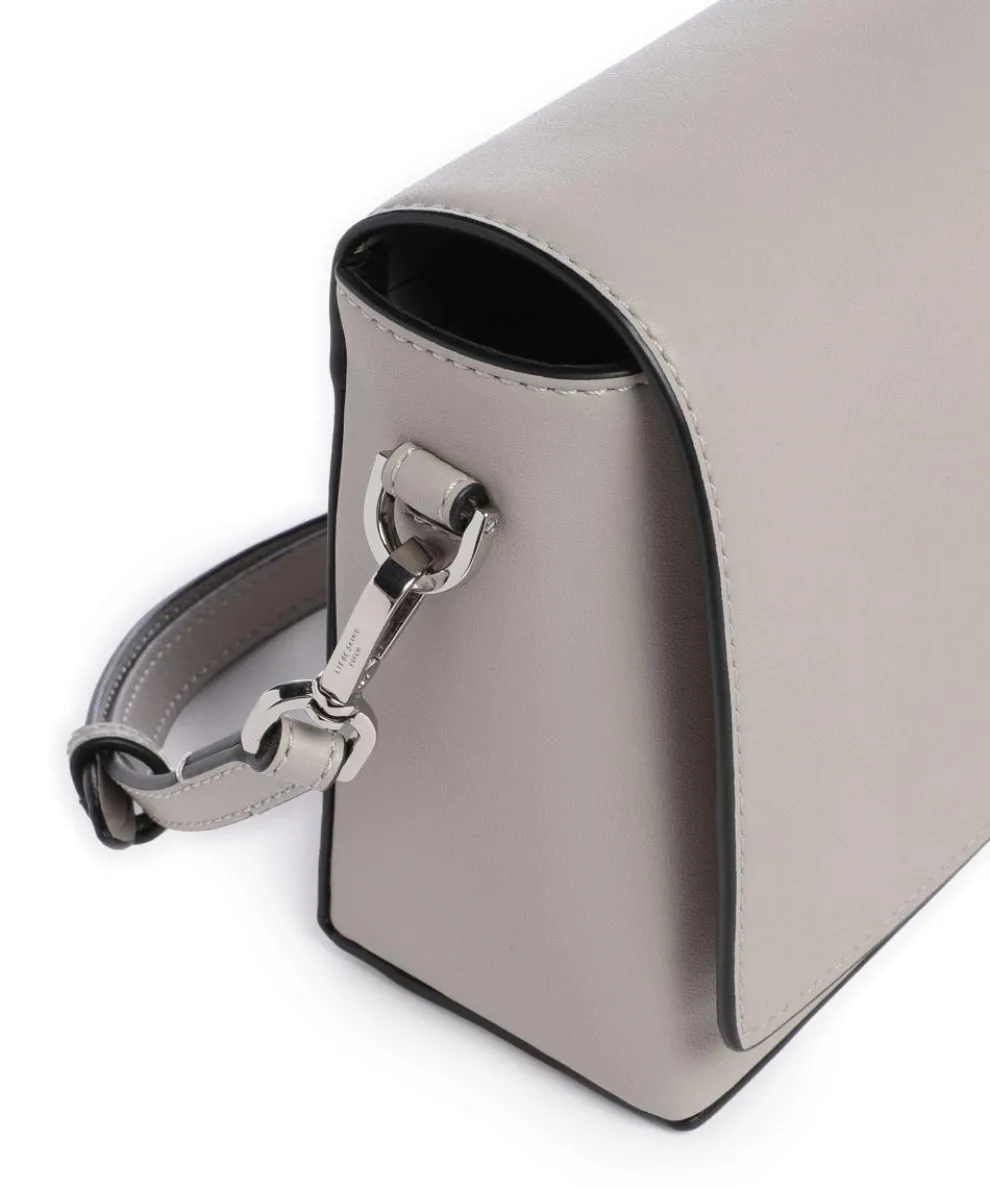 Hilla M Umhängetasche fein genarbtes Leder hellgrau