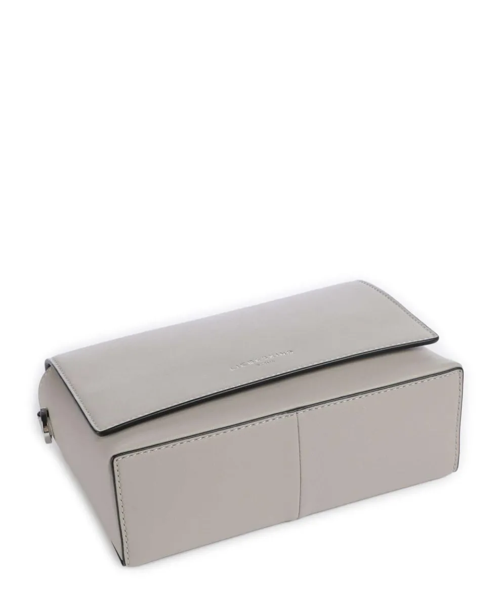 Hilla M Umhängetasche fein genarbtes Leder hellgrau