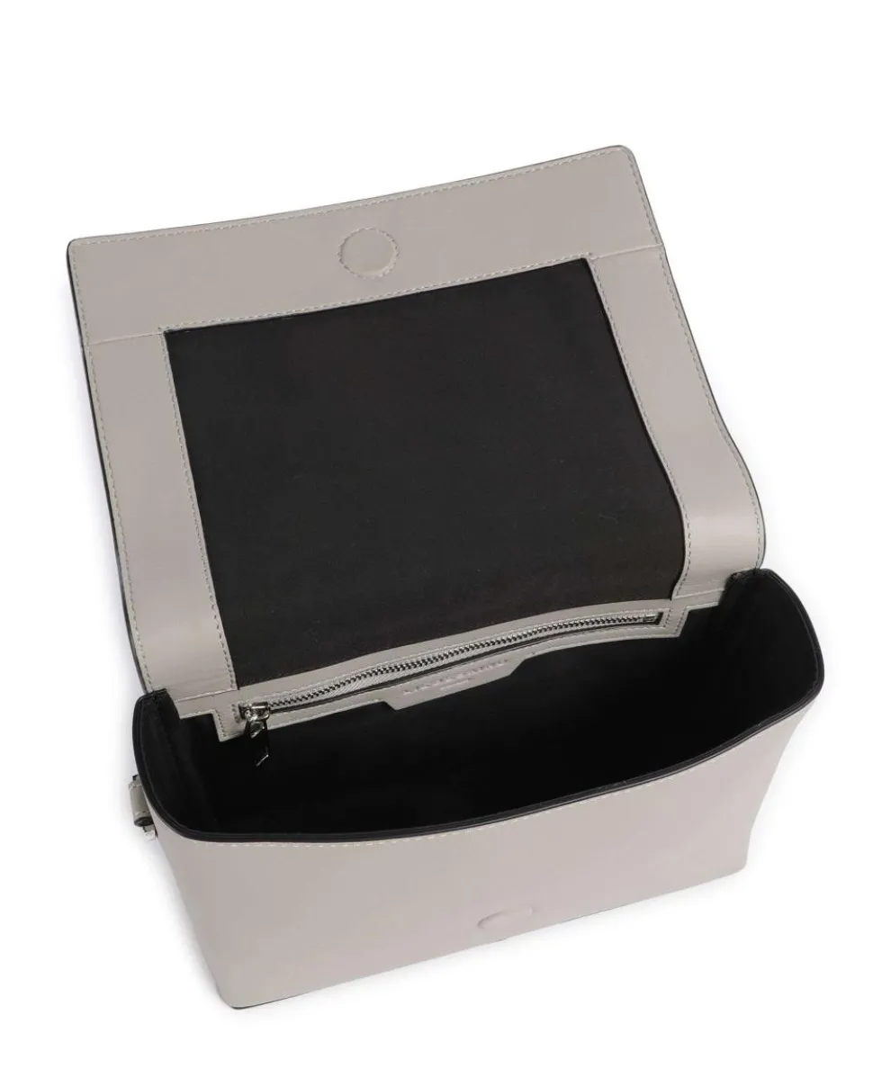 Hilla M Umhängetasche fein genarbtes Leder hellgrau