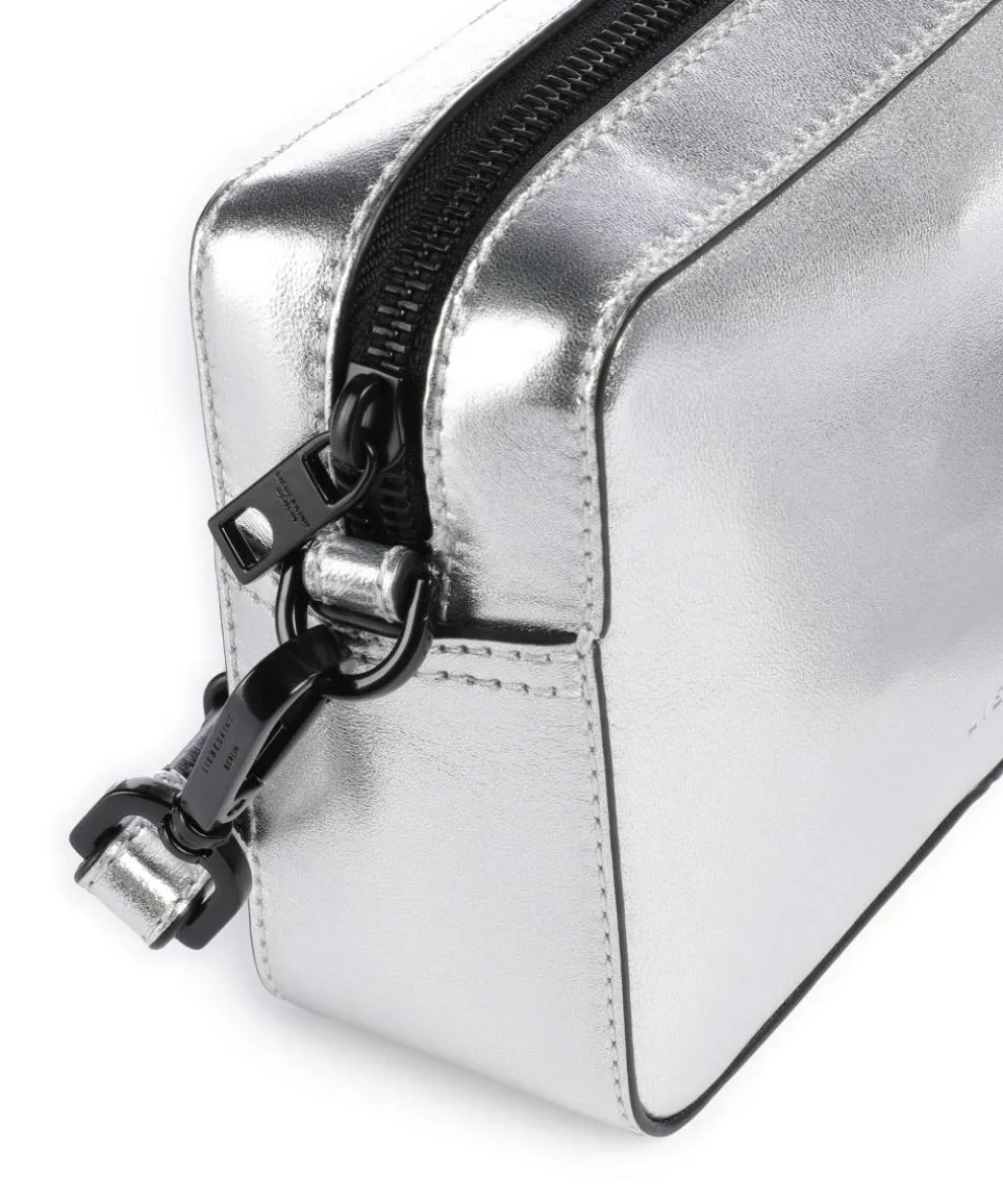 Hilla S Umhängetasche Schafsleder silber
