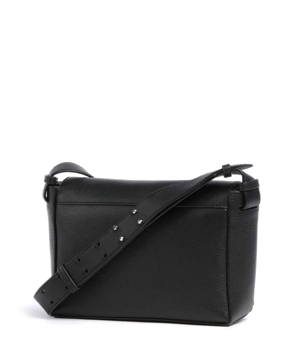 Hilla Small Pebble S Umhängetasche genarbtes Rindsleder schwarz