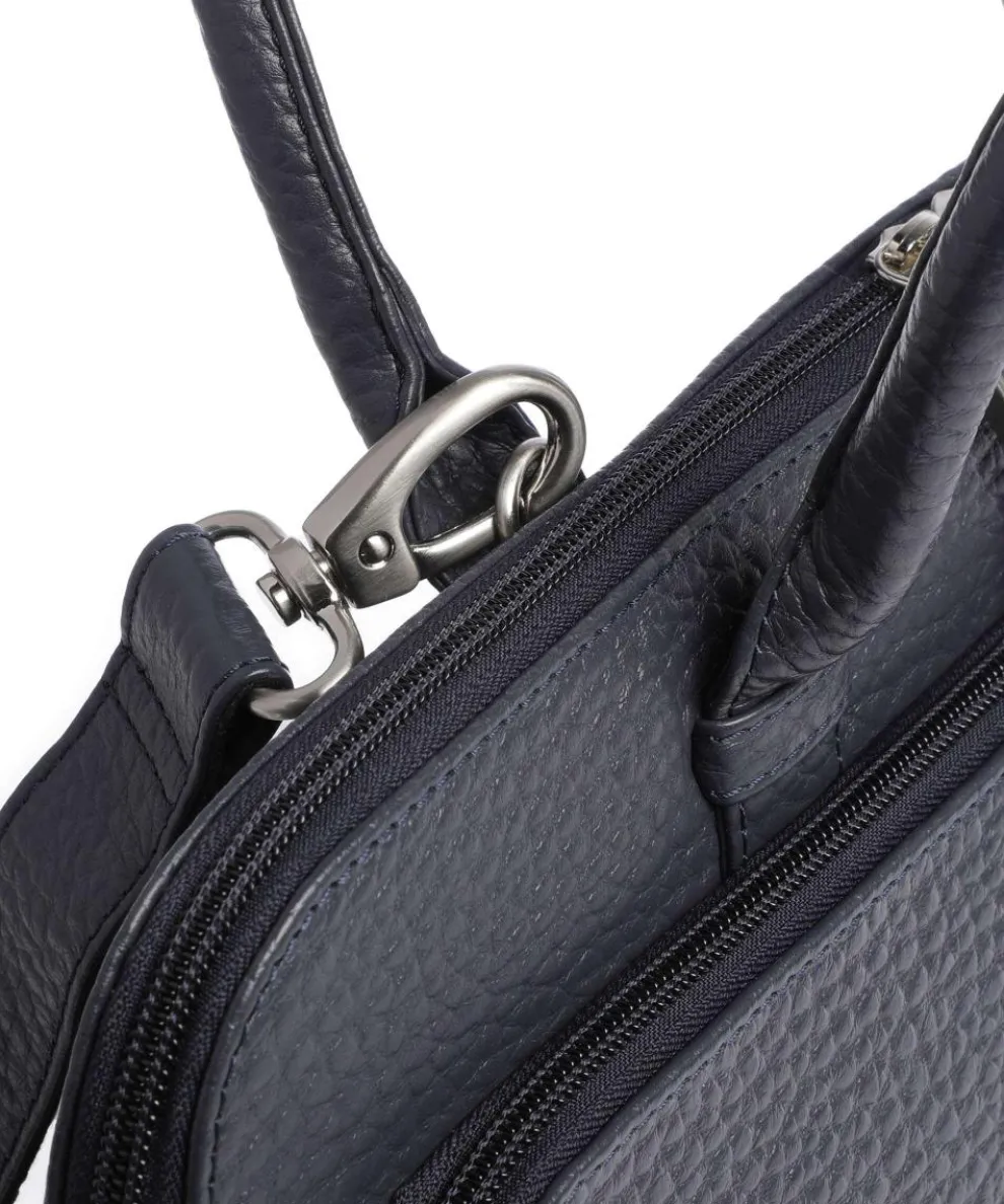Hirsch Danielle Aktentasche 15″ genarbtes Leder dunkelblau