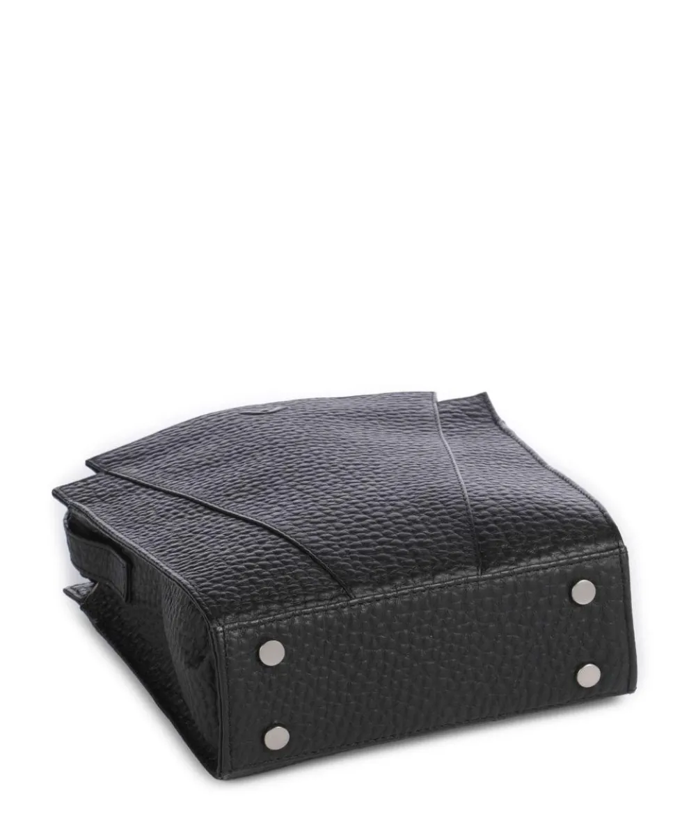 Hirsch Darlene Umhängetasche genarbtes Leder schwarz