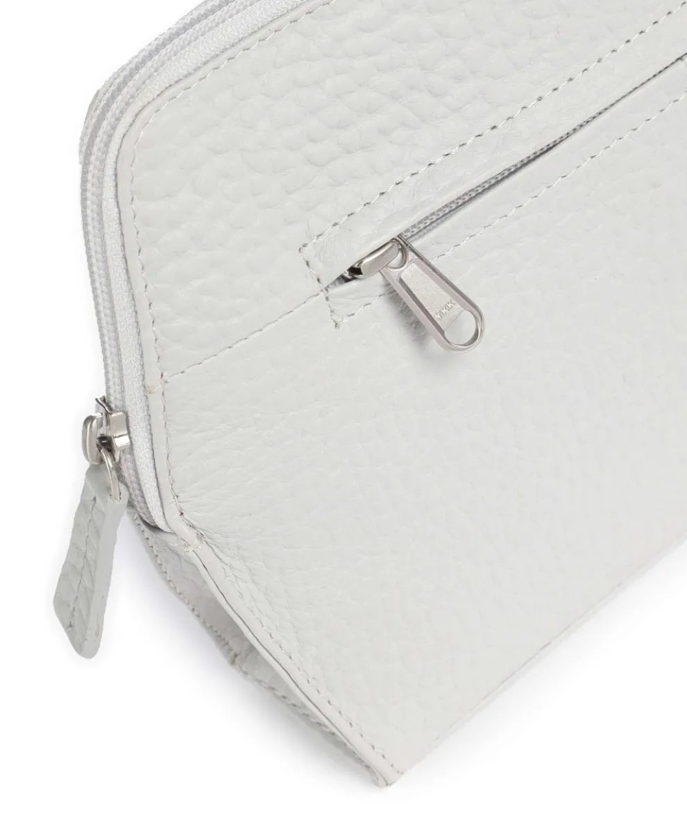 Hirsch Fietke Umhängetasche genarbtes Leder hellgrau