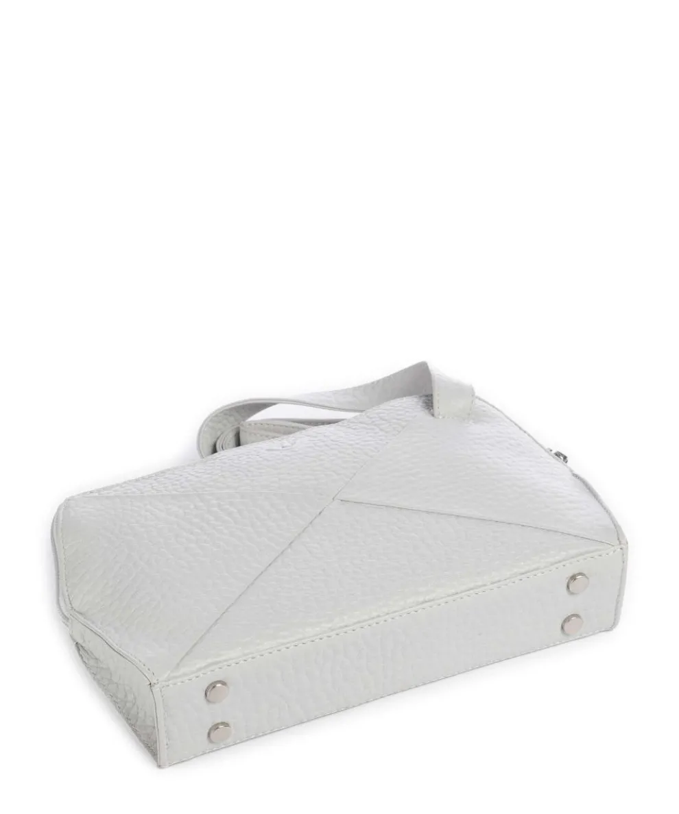 Hirsch Fietke Umhängetasche genarbtes Leder hellgrau