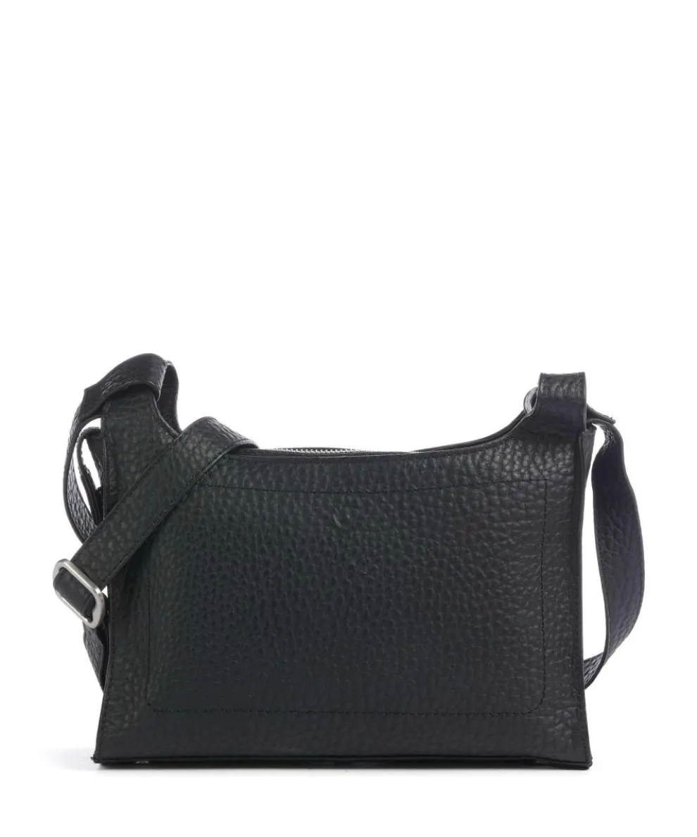 Hirsch Gunilla Umhängetasche genarbtes Leder schwarz