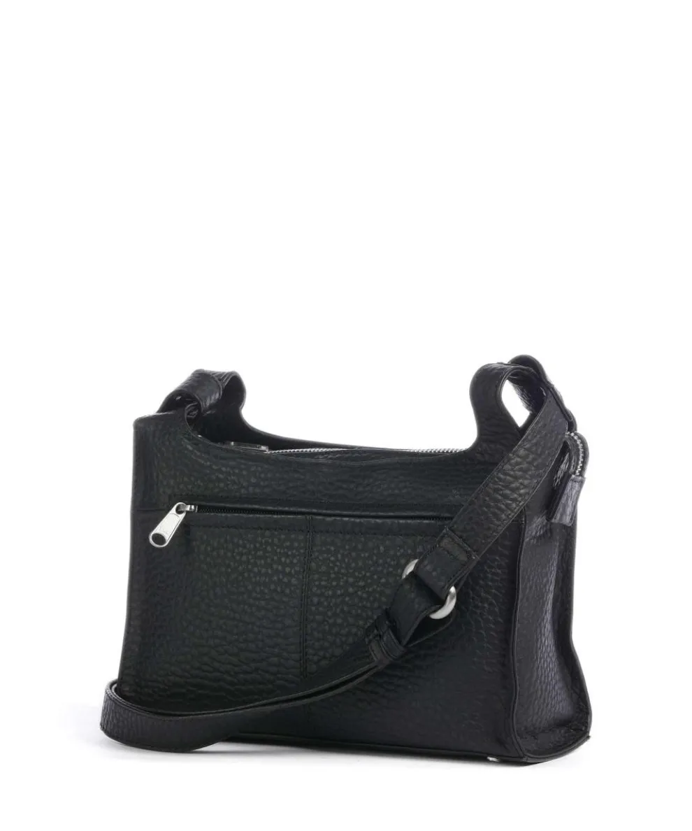 Hirsch Gunilla Umhängetasche genarbtes Leder schwarz