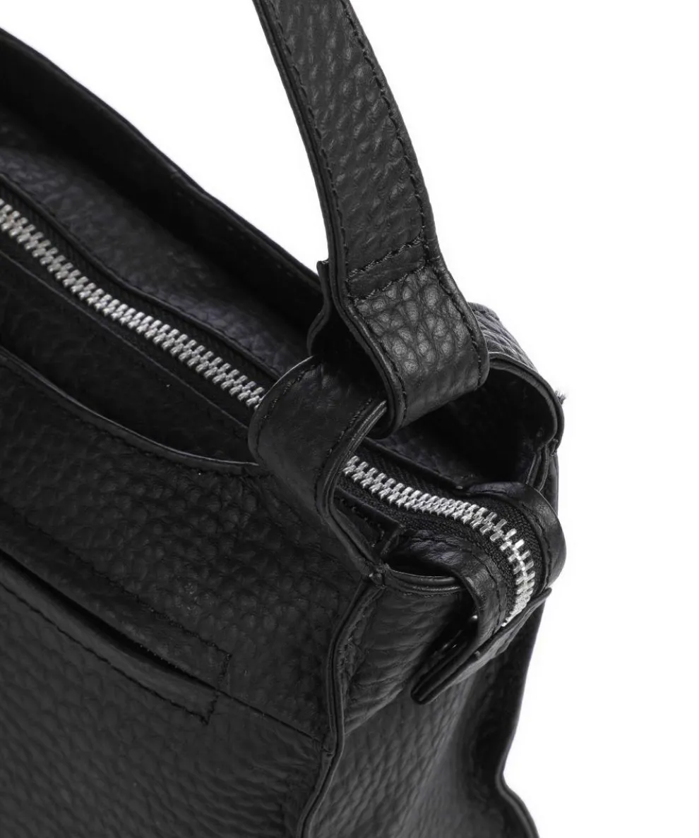 Hirsch Gunilla Umhängetasche genarbtes Leder schwarz