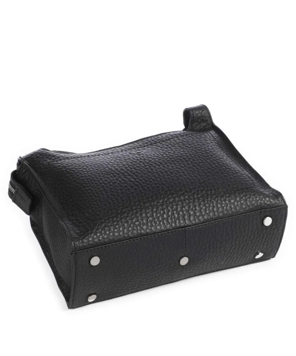 Hirsch Gunilla Umhängetasche genarbtes Leder schwarz