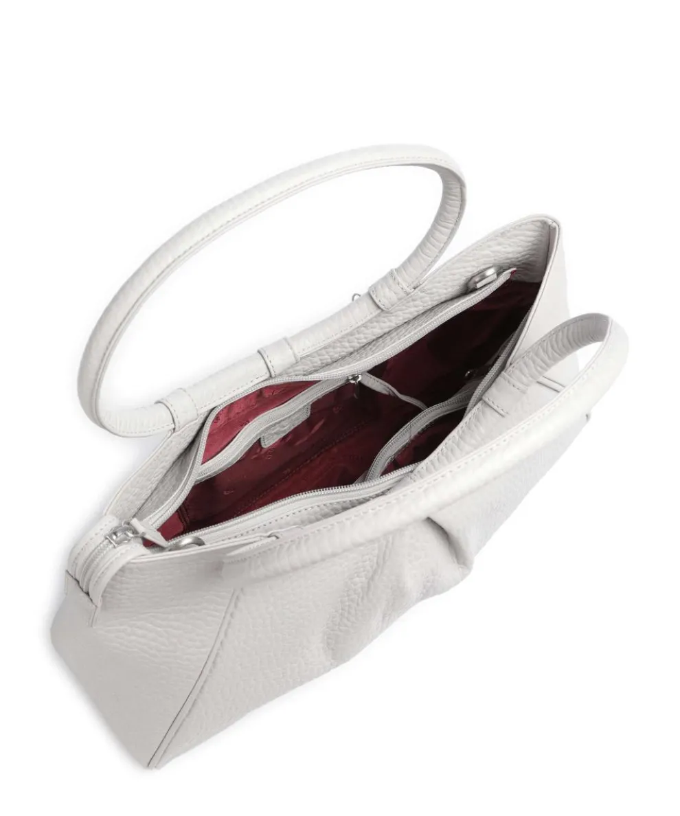 Hirsch Ilona Handtasche genarbtes Rindsleder hellgrau
