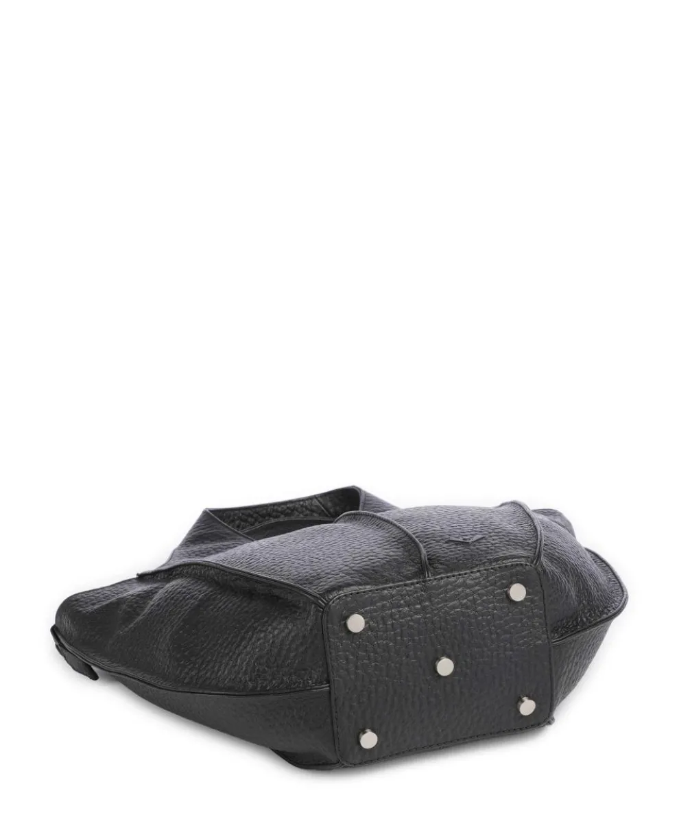 Hirsch Jela Handtasche genarbtes Leder schwarz