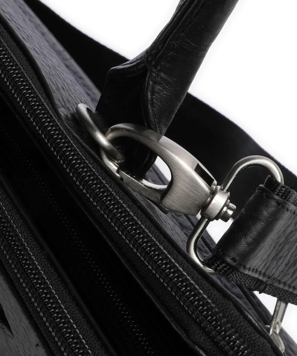 Hirsch Kala Laptoptasche 16″ genarbtes Leder schwarz