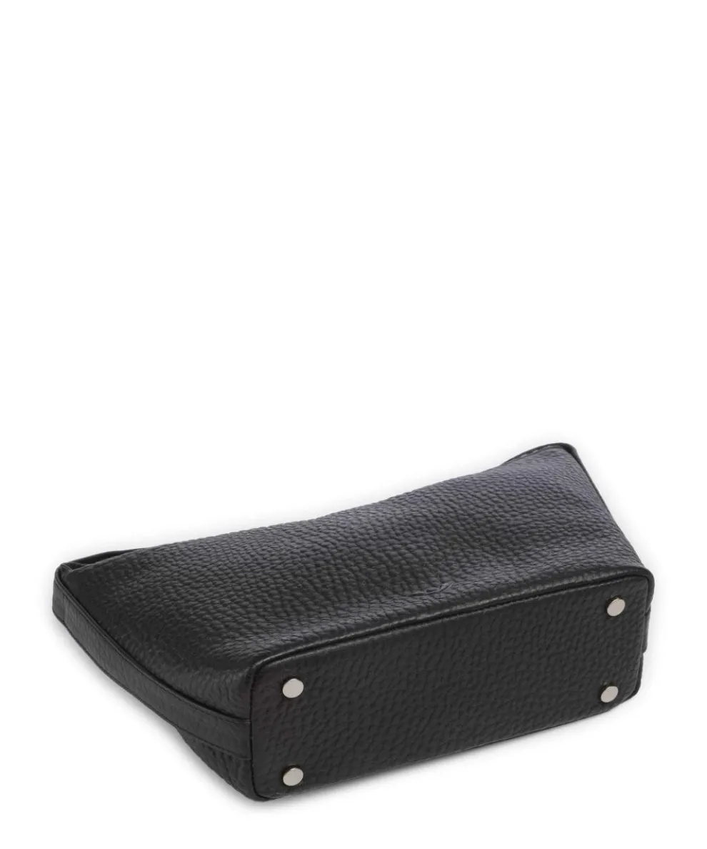 Hirsch Lucille Umhängetasche genarbtes Leder schwarz