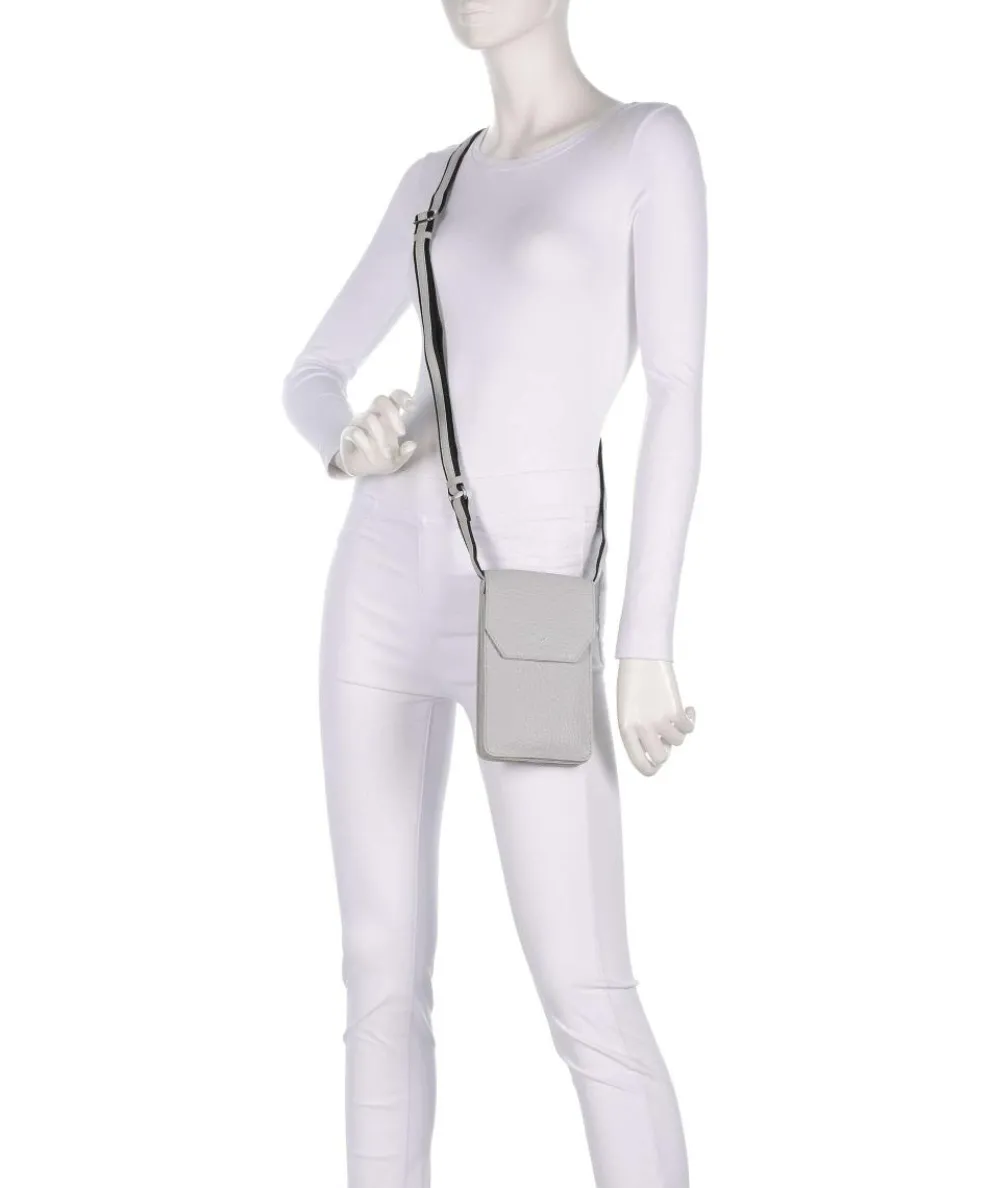 Hirsch Magda Handytasche genarbtes Leder hellgrau