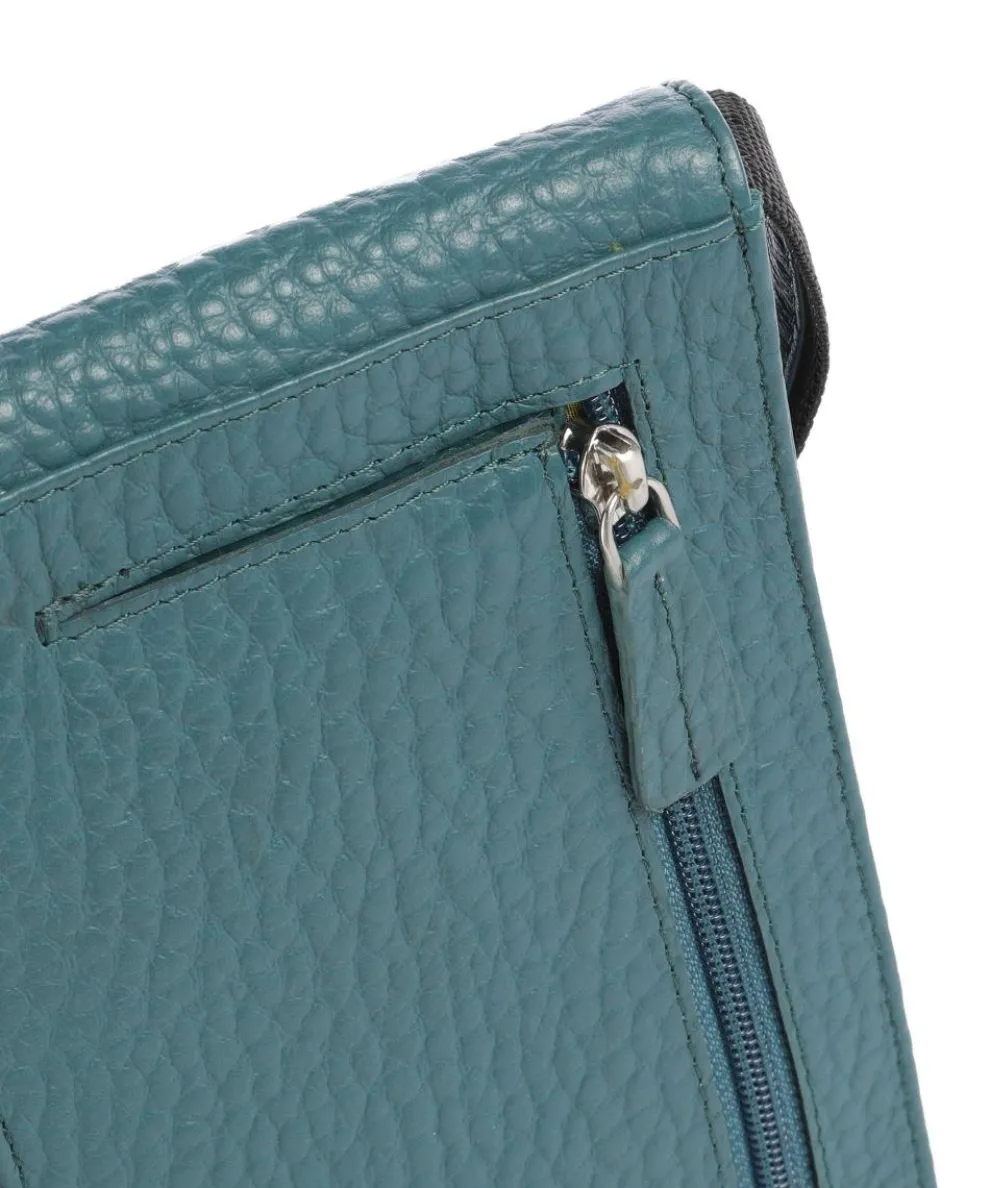 Hirsch Magda Handytasche genarbtes Leder petrol