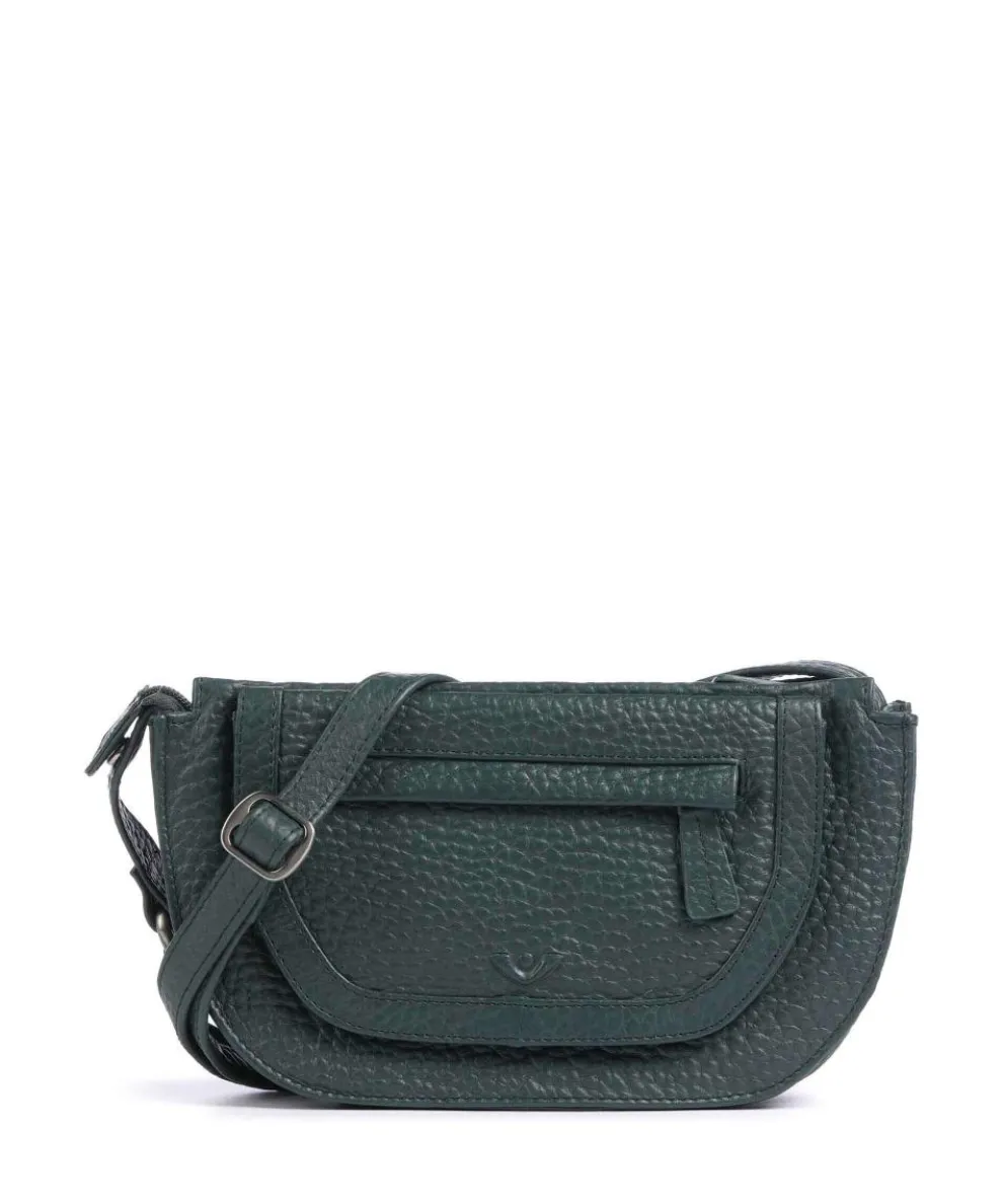 Hirsch Marina Umhängetasche genarbtes Leder grün