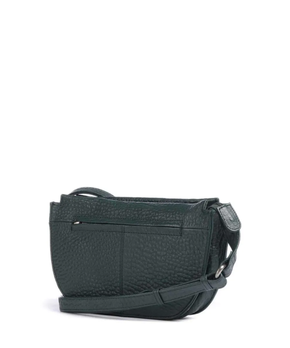 Hirsch Marina Umhängetasche genarbtes Leder grün