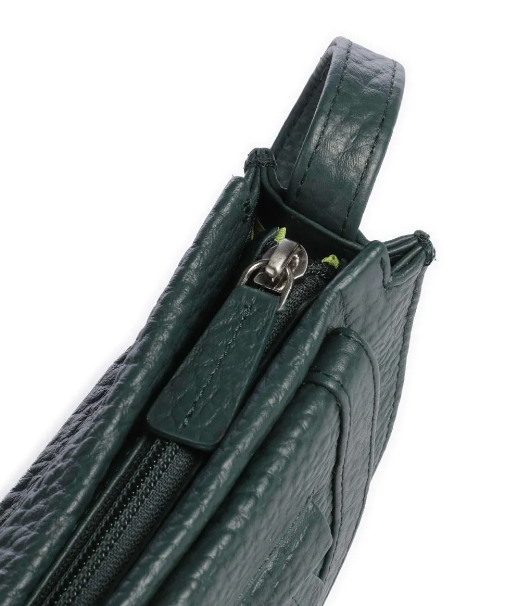 Hirsch Marina Umhängetasche genarbtes Leder grün