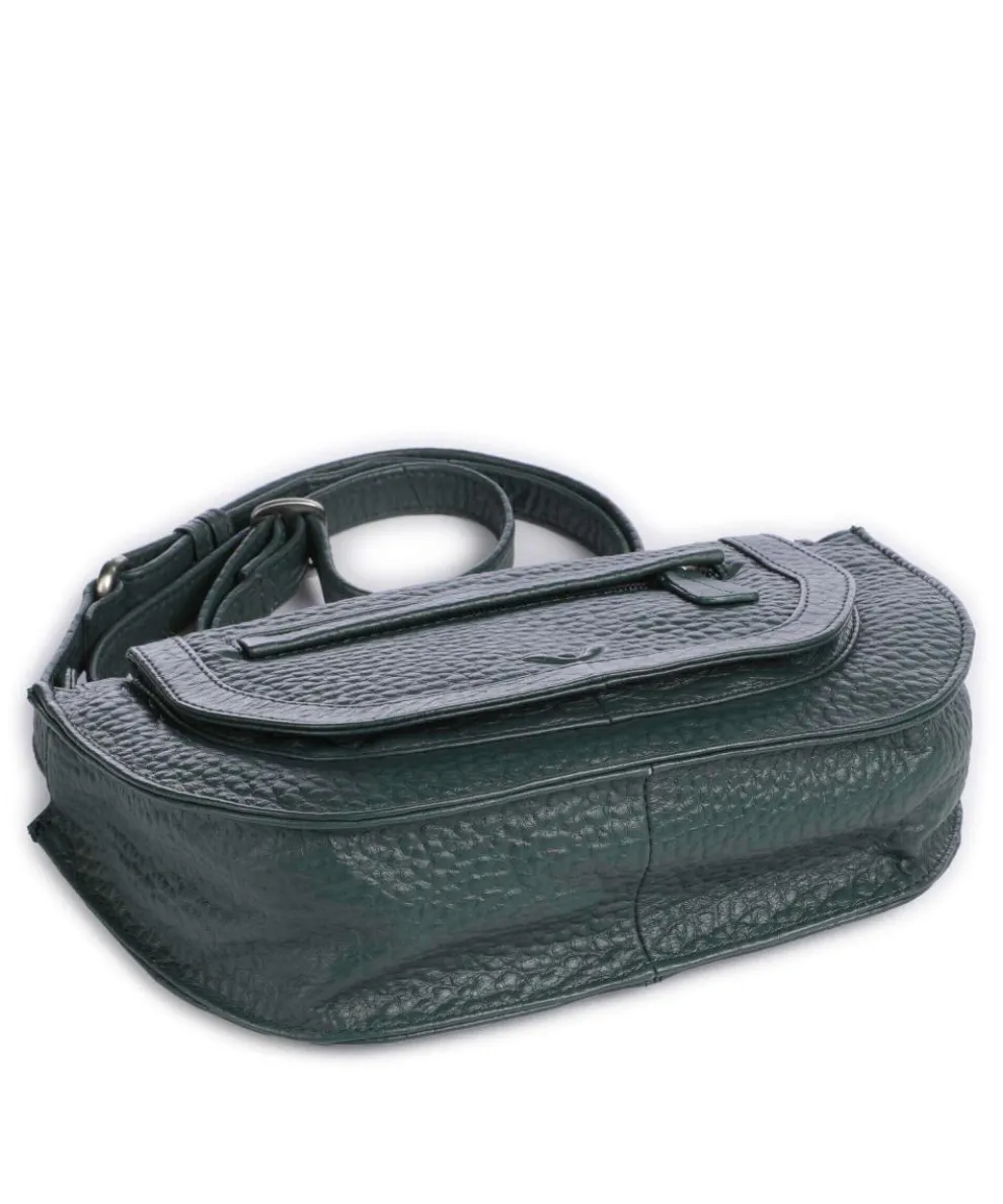 Hirsch Marina Umhängetasche genarbtes Leder grün